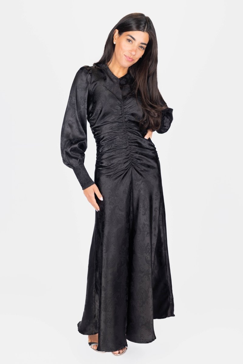 AUDREY DRESS LONG SLEEVE (BLACK) - Dress - Yakira Bella