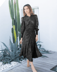 AUDREY DRESS LONG SLEEVE (BLACK) - Dress - Yakira Bella