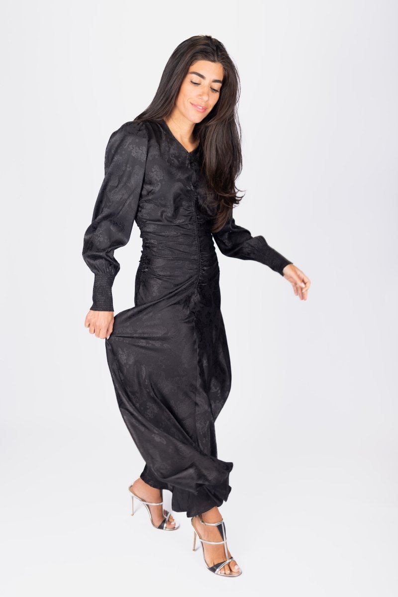 AUDREY DRESS LONG SLEEVE (BLACK) - Dress - Yakira Bella