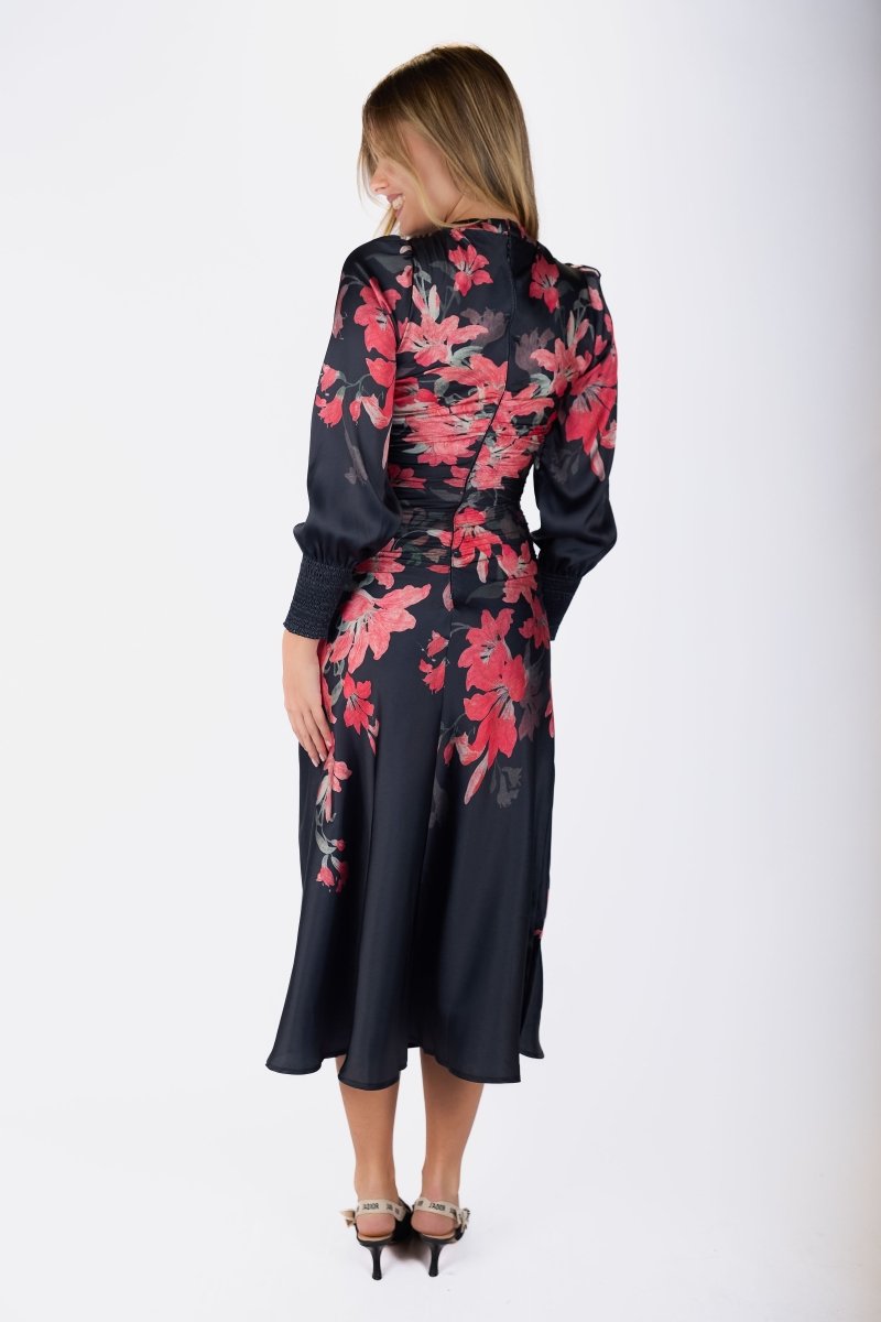Audrey Dress Long Sleeve (Black Red) - Dress - Yakira Bella