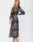 Audrey Dress Long Sleeve (Black/Blue) - Dress - Yakira Bella