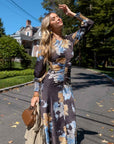 Audrey Dress Long Sleeve (Black/Blue) - Dress - Yakira Bella