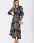 Audrey Dress Long Sleeve (Black/Blue) - Dress - Yakira Bella