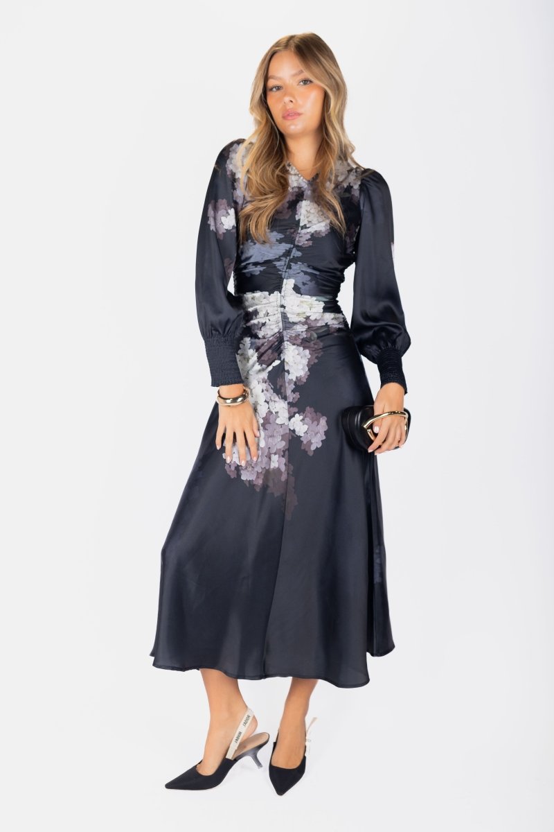 Audrey dress Long Sleeve (Black/White) - Dress - Yakira Bella