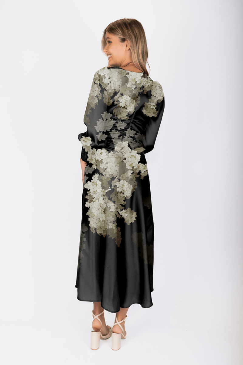 Audrey dress Long Sleeve (Black/White) - Dress - Yakira Bella