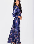 Audrey Dress Long Sleeve (Blue Pattern) - Dress - Yakira Bella