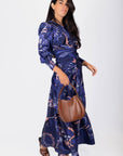 Audrey Dress Long Sleeve (Blue Pattern) - Dress - Yakira Bella