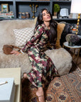 Audrey Dress Long Sleeve (Burgundy/Green) - Dress - Yakira Bella