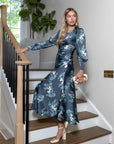 Audrey Dress Long Sleeve (Dark Green Ground) - Dress - Yakira Bella