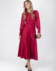 Audrey Dress Long Sleeve (Deep Red Solid) - Dress - Yakira Bella