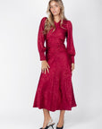 Audrey Dress Long Sleeve (Deep Red Solid) - Dress - Yakira Bella