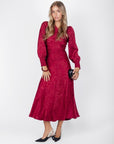 Audrey Dress Long Sleeve (Deep Red Solid) - Dress - Yakira Bella