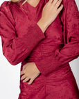Audrey Dress Long Sleeve (Deep Red Solid) - Dress - Yakira Bella