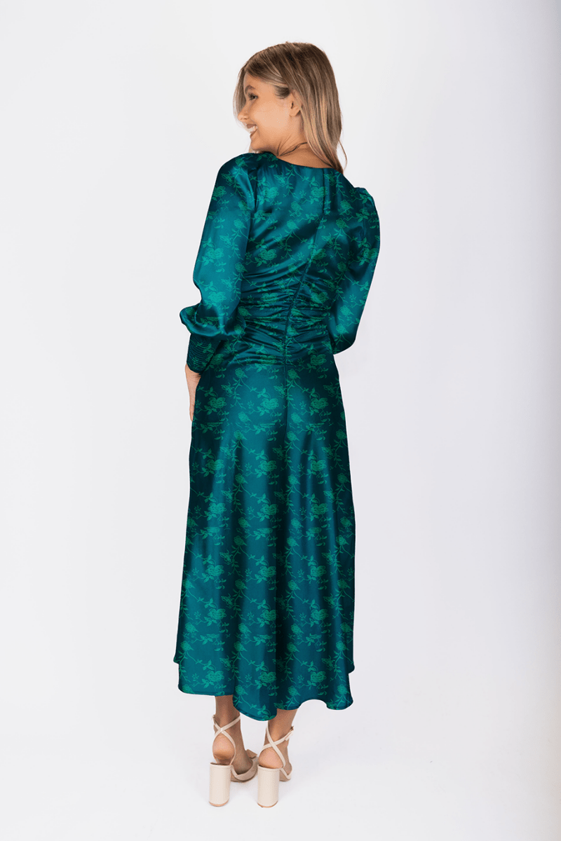 Audrey dress Long Sleeve (Green/ Dark Green) - Dress - Yakira Bella