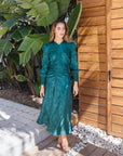 AUDREY DRESS LONG SLEEVE (GREEN) - Dress - Yakira Bella