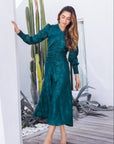 AUDREY DRESS LONG SLEEVE (GREEN) - Dress - Yakira Bella