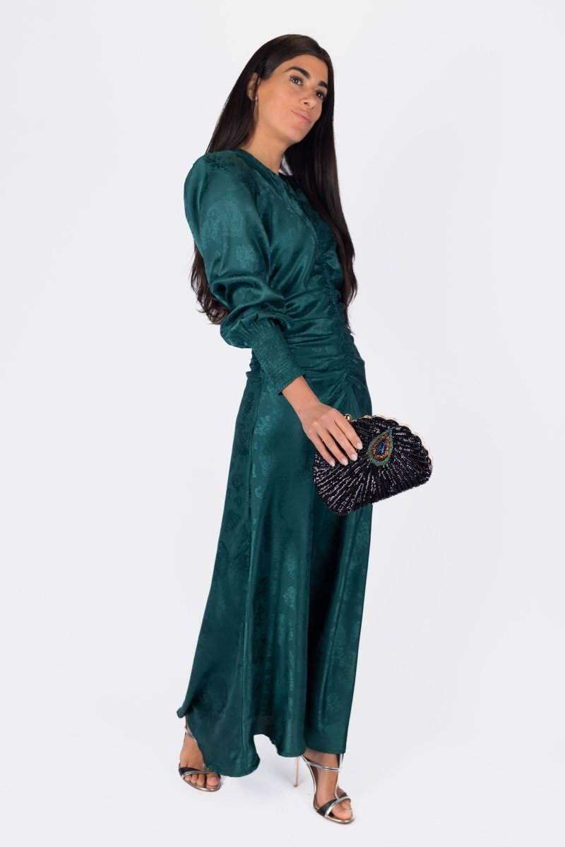 AUDREY DRESS LONG SLEEVE (GREEN) - Dress - Yakira Bella