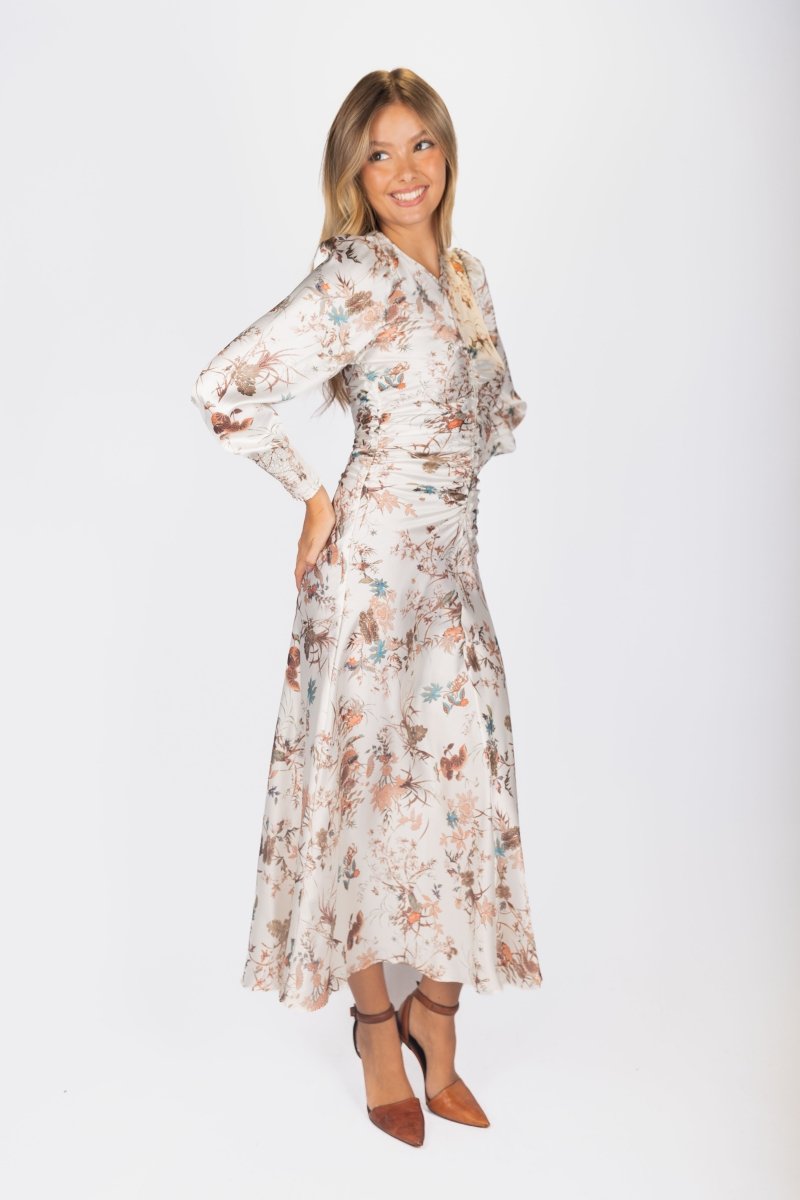 Audrey Dress Long Sleeve (Ivory Ground) - Dress - Yakira Bella