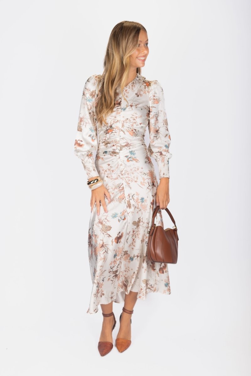 Audrey Dress Long Sleeve (Ivory Ground) - Dress - Yakira Bella