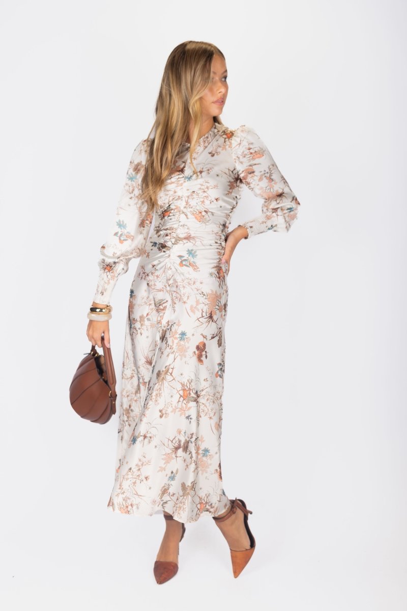 Audrey Dress Long Sleeve (Ivory Ground) - Dress - Yakira Bella