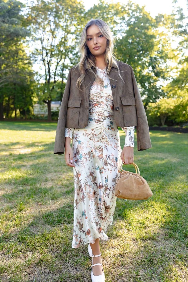 Audrey Dress Long Sleeve (Ivory Ground) - Dress - Yakira Bella