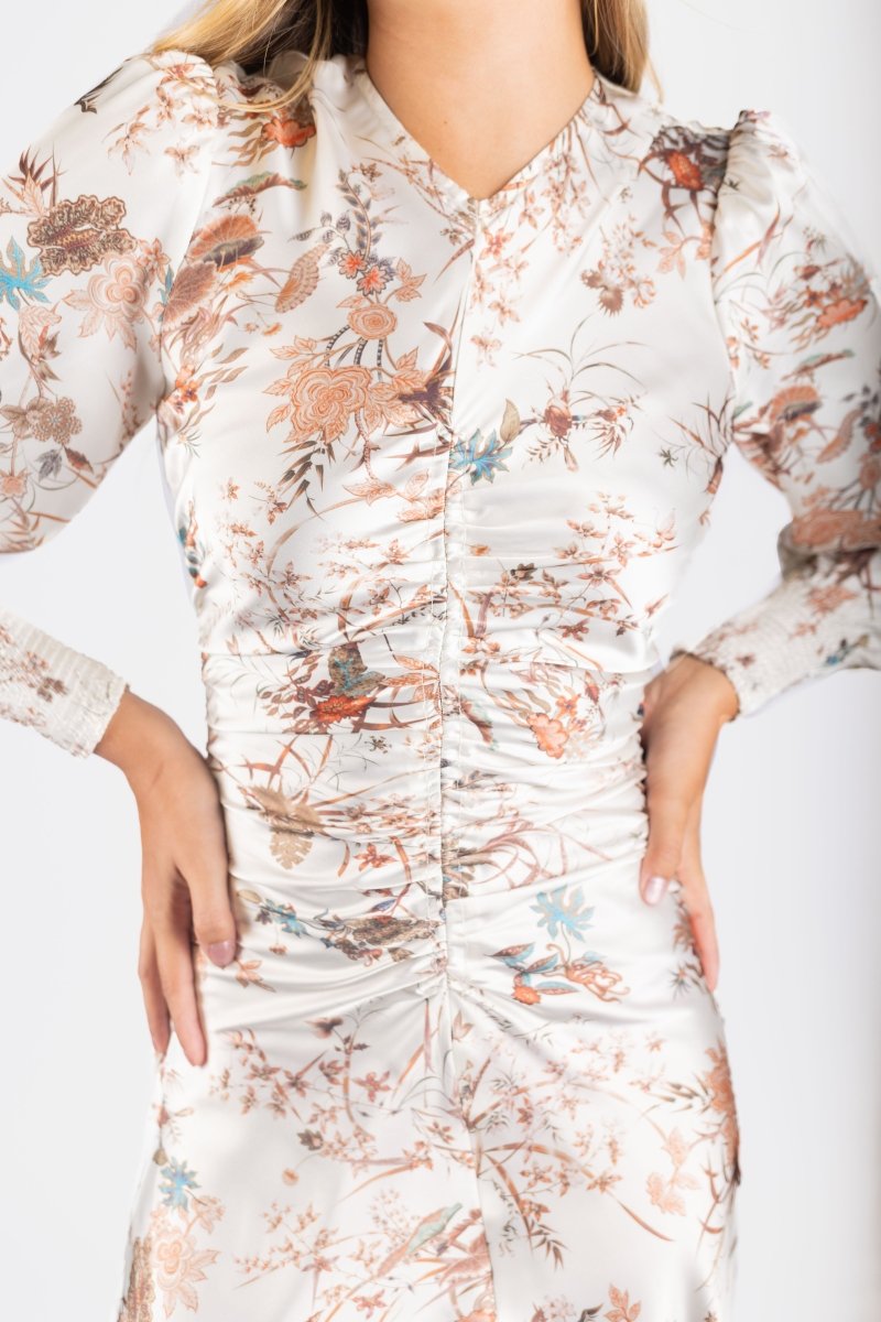 Audrey Dress Long Sleeve (Ivory Ground) - Dress - Yakira Bella
