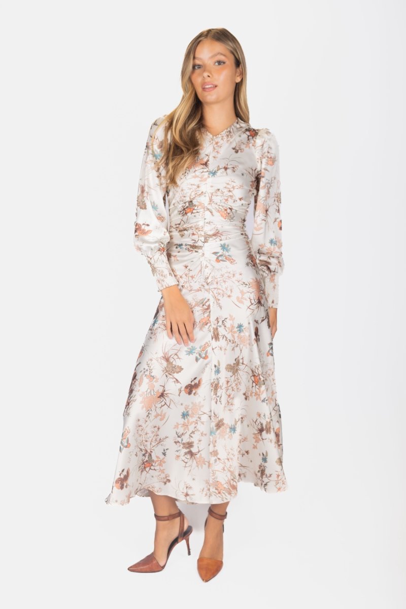 Audrey Dress Long Sleeve (Ivory Ground) - Dress - Yakira Bella
