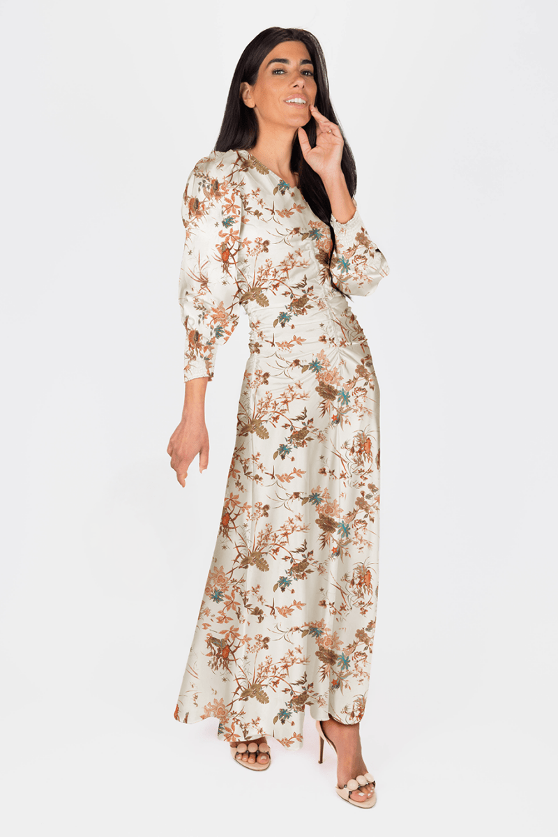 Audrey Dress Long Sleeve (Ivory Ground) - Dress - Yakira Bella