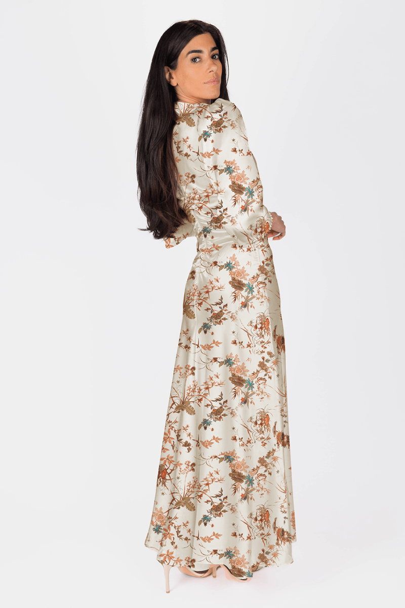 Audrey Dress Long Sleeve (Ivory Ground) - Dress - Yakira Bella