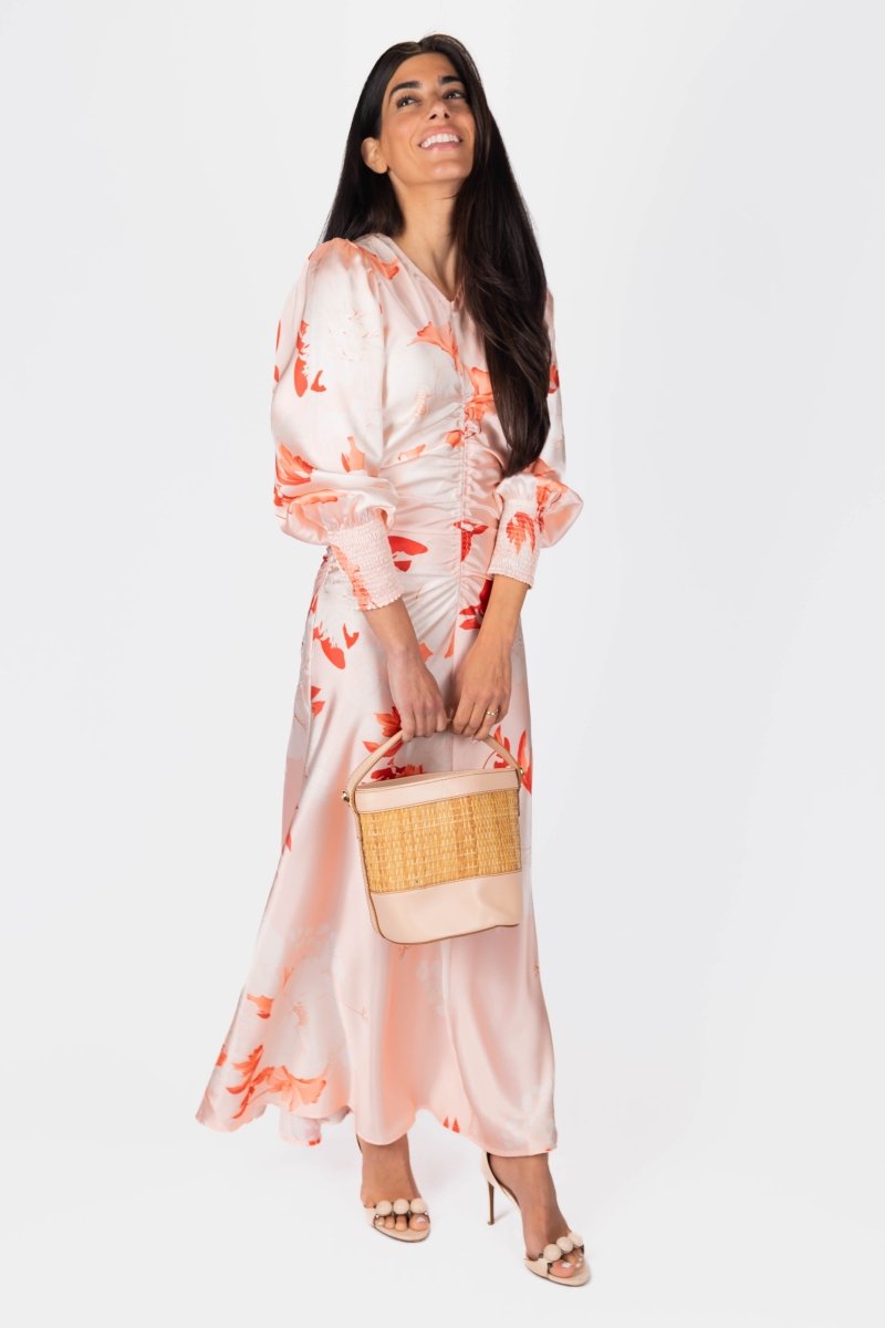 AUDREY DRESS LONG SLEEVE (LIGHT PEACH) - Dress - Yakira Bella