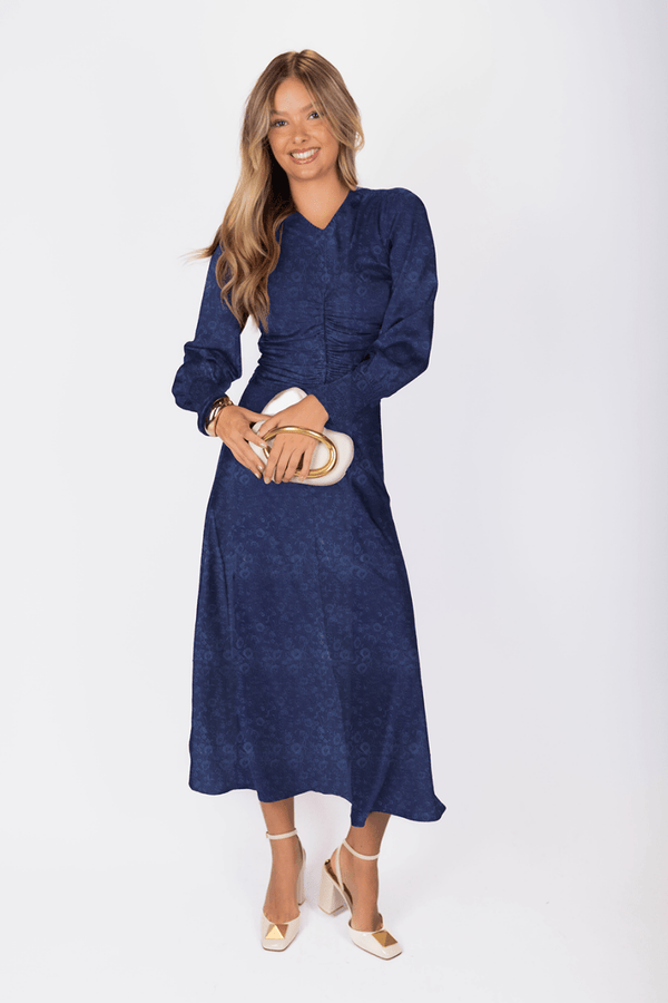 Audrey Dress Long Sleeve (Navy) - Dress - Yakira Bella