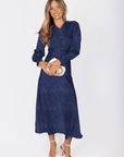 Audrey Dress Long Sleeve (Navy) - Dress - Yakira Bella