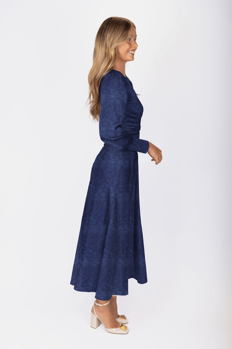 Audrey Dress Long Sleeve (Navy) - Dress - Yakira Bella