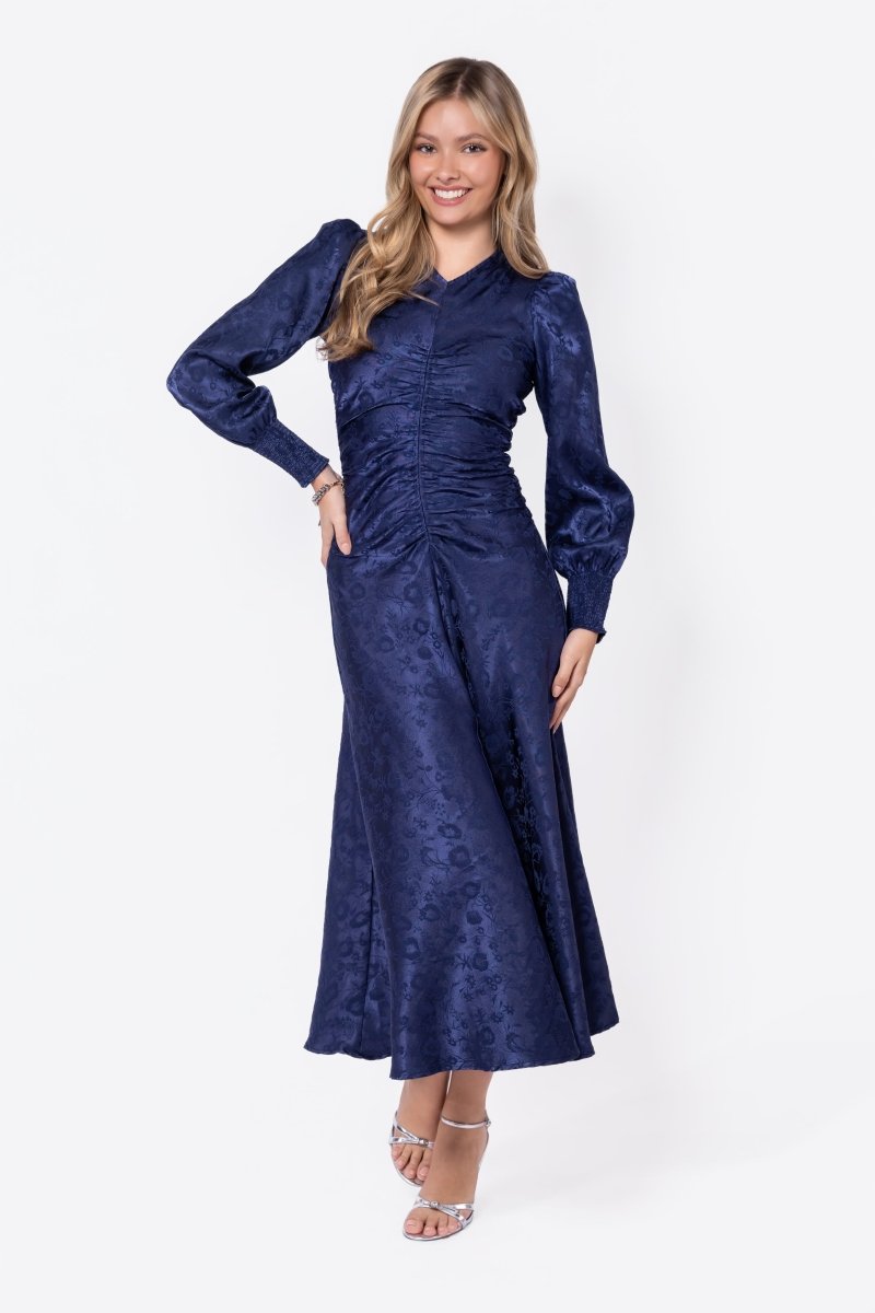 Audrey Dress Long Sleeve (Navy) - Dress - Yakira Bella