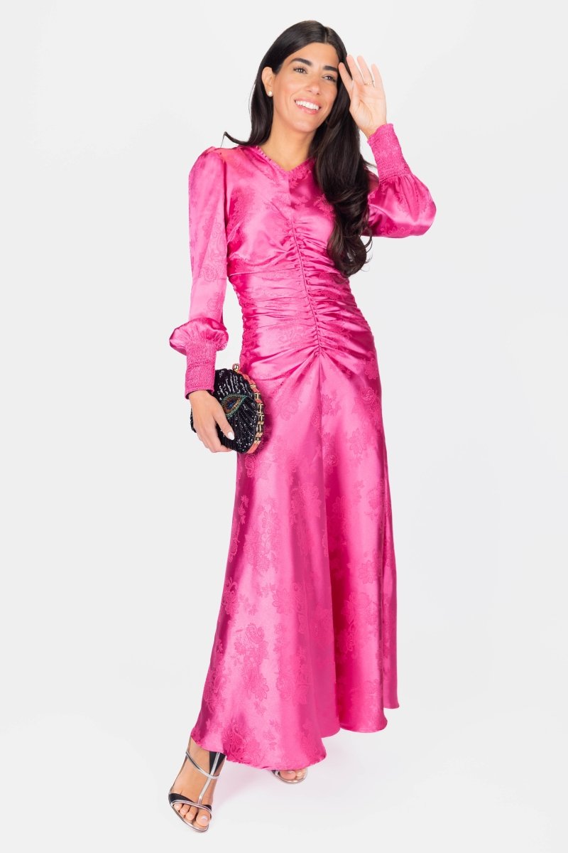 AUDREY DRESS LONG SLEEVE (PINK) - Dress - Yakira Bella