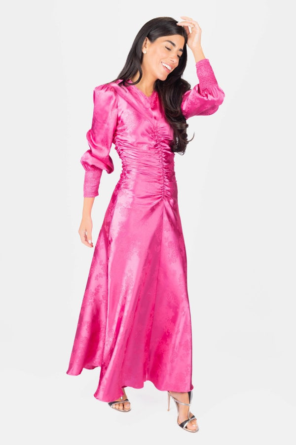 AUDREY DRESS LONG SLEEVE (PINK) - Dress - Yakira Bella