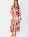 Audrey Dress Long Sleeve (Pink Ground) - Dress - Yakira Bella
