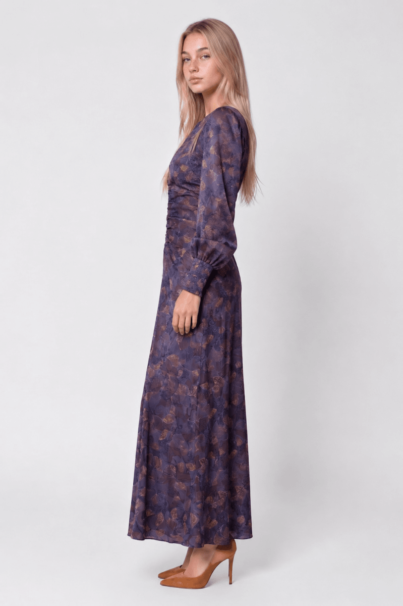 Audrey Dress Long Sleeve (Purple Multi) - Dress - Yakira Bella