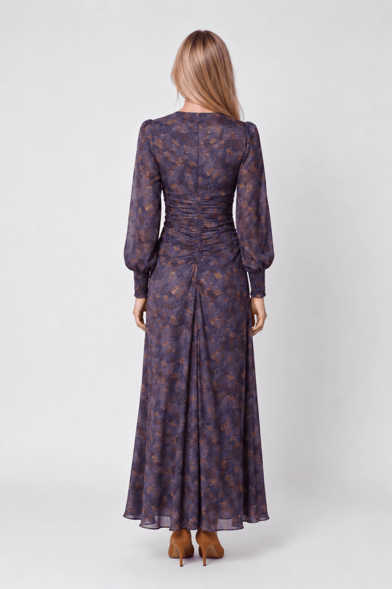 Audrey Dress Long Sleeve (Purple Multi) - Dress - Yakira Bella
