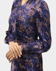 AUDREY DRESS LONG SLEEVE (PURPLE PATTERN) - Dress - Yakira Bella