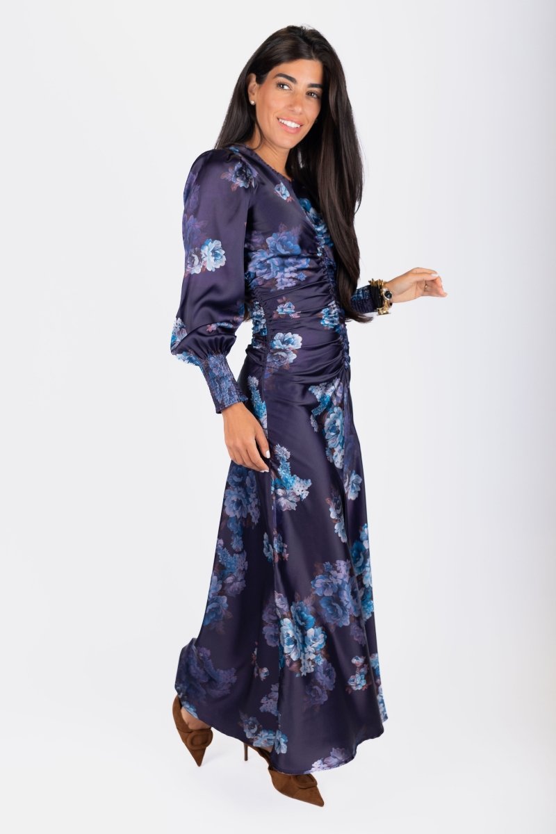 Audrey Dress Long Sleeve (Purple Pattern) - Dress - Yakira Bella