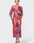 Audrey Dress Long Sleeve (Red/Blue) - Dress - Yakira Bella