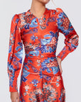 Audrey Dress Long Sleeve (Red/Blue) - Dress - Yakira Bella
