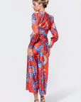 Audrey Dress Long Sleeve (Red/Blue) - Dress - Yakira Bella