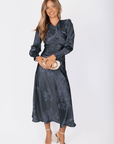Audrey Dress Long Sleeve (Stone Blue) - Dress - Yakira Bella