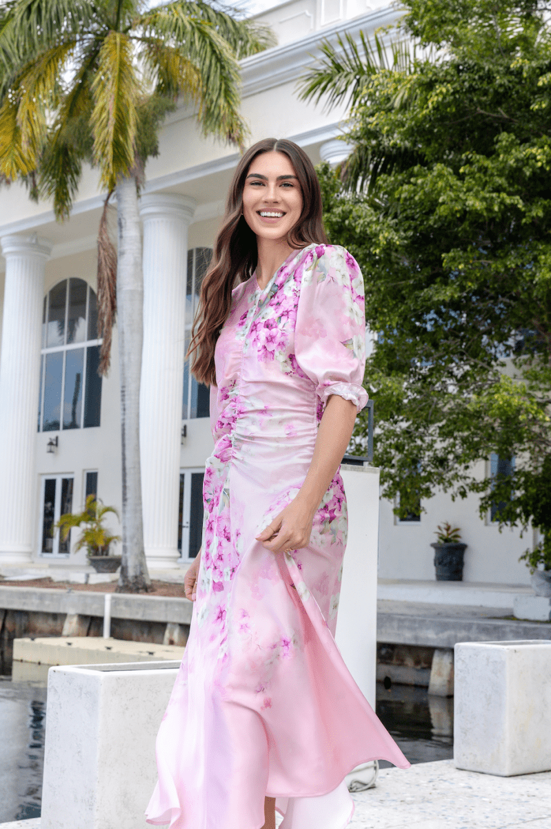 AUDREY DRESS (PINK PATTERN) - Dress - Yakira Bella