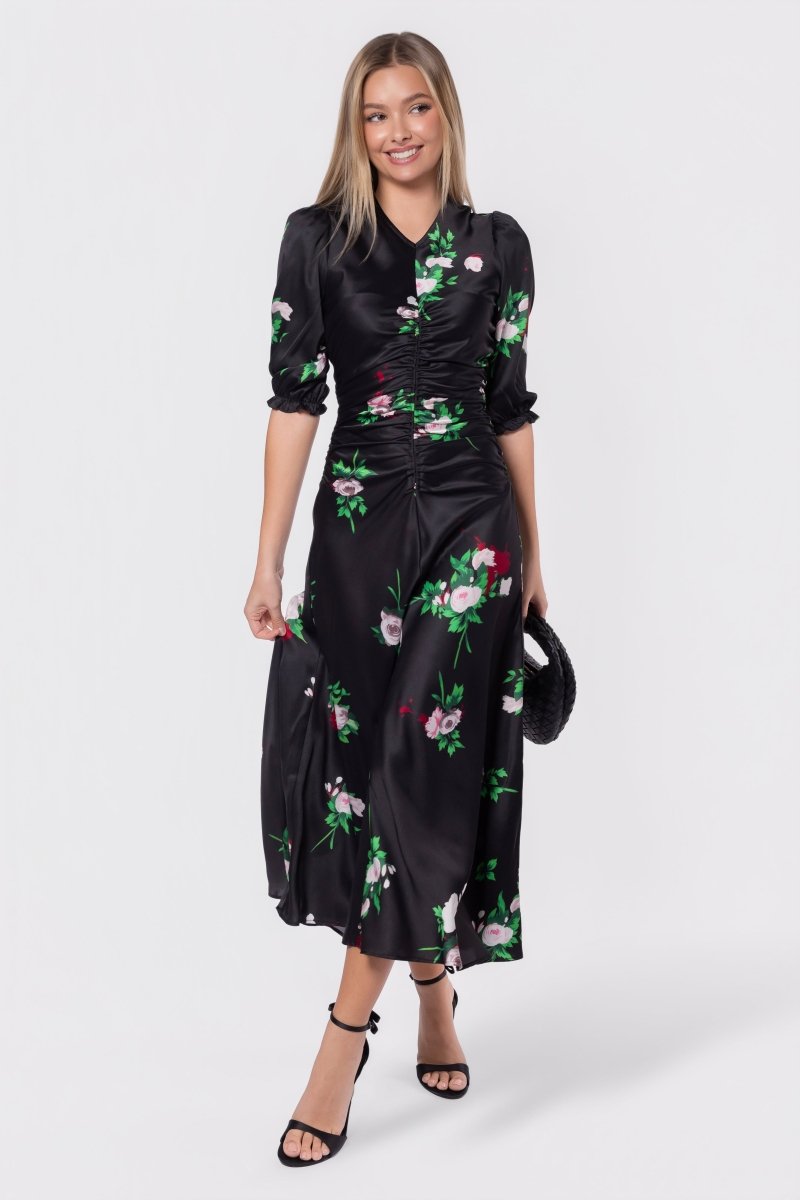 Audrey Dress Short Sleeve (Black Ground) - Dress - Yakira Bella