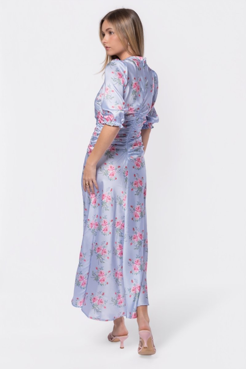 Audrey Dress Short Sleeve (Blue Ground) - Dress - Yakira Bella