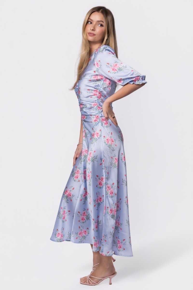 Audrey Dress Short Sleeve (Blue Ground) - Dress - Yakira Bella