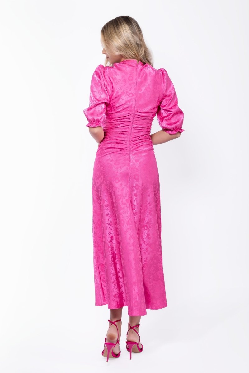 Audrey Dress Short Sleeve (Hot Pink) - Dress - Yakira Bella